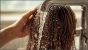 dampen hair with warm water