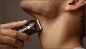 defining the neckline with clippers