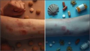 differentiating from allergic reactions