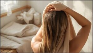 drying hair safely (t-shirts, microfiber towels)