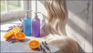 fixing orange hair with blue or purple shampoo
