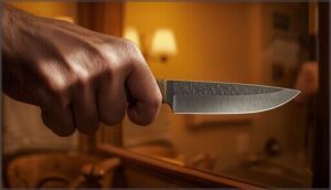 holding the knife safely