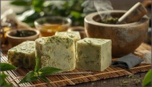homemade green tea soap scrub bars