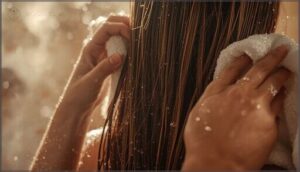 how to blot, not rub, your hair