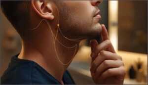 identifying the jawline and adam’s apple as guides