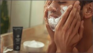 lathering with fingers lathering with fingers