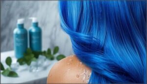 maintaining vibrant blue color maintaining vibrant blue color