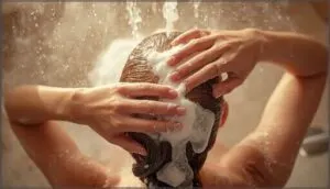 massage while washing hair massage while washing hair