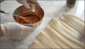 mixing and applying the dye mixing and applying the dye