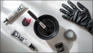 mixing and preparing the dye mixing and preparing the dye