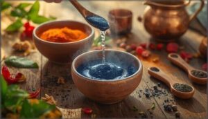 mixing natural ingredients for best coverage