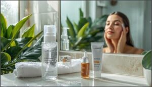 morning routine: cleanse, treat, moisturize, protect morning routine: cleanse, treat, moisturize, protect