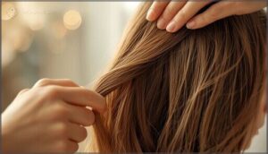 move up the hair shaft slowly