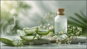 natural soothing agents (aloe, tea tree oil)