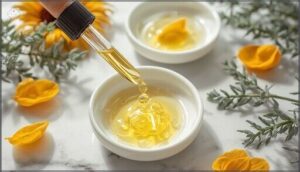 non-comedogenic oils (sunflower, tea tree)