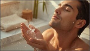 preparing skin with warm water preparing skin with warm water