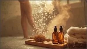 prepping legs before shaving