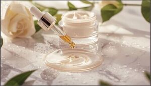 prepping skin with serums and moisturizers