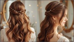 quick half-up, half-down hairstyles