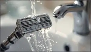 rinsing and caring for the razor during shaving rinsing and caring for the razor during shaving