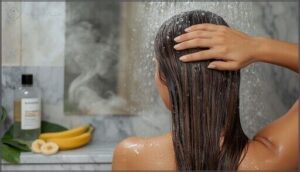 rinsing, shampooing, and removing residue