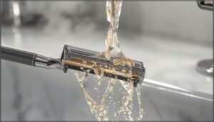 rinsing the blade frequently rinsing the blade frequently