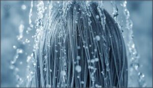 rinsing with cool water to seal cuticles