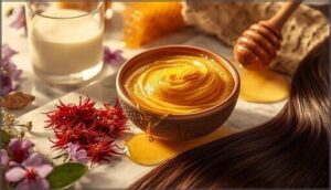 saffron hair masks (milk or honey infusion)