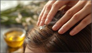 scalp massage with warm oil