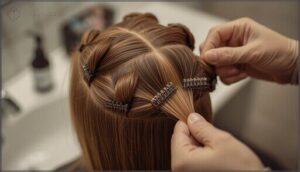 sectioning hair for even coverage