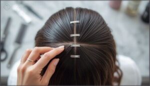 sectioning hair for even coverage