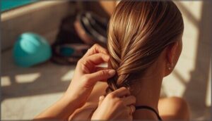 securing hair in braids or buns