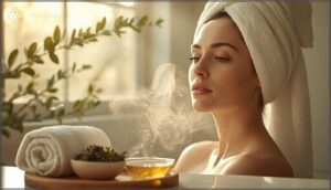 steaming or hot towel application steaming or hot towel application