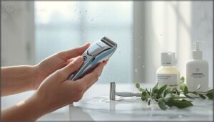 trim hair before shaving sensitive areas