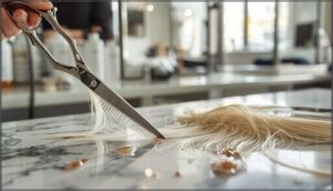 trimming and detangling before the perm