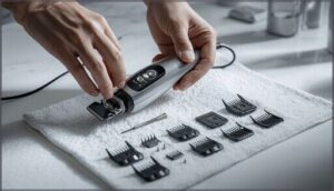 unplug and disassemble the trimmer