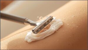 using minimal pressure and short strokes