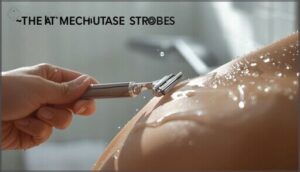 using short, gentle strokes using short, gentle strokes