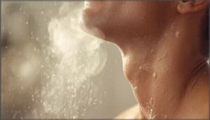 using warm water and steam