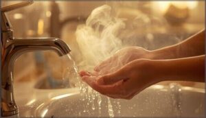 using warm water to open pores