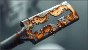 visible rust, damage, or discoloration visible rust, damage, or discoloration
