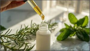 adding essential oils to shampoo or conditioner