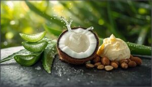 aloe vera, shea butter, and coconut oil aloe vera, shea butter, and coconut oil