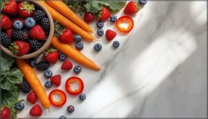 antioxidant-rich berries and vegetables