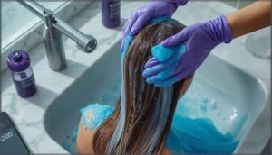 applying blue or purple shampoo correctly applying blue or purple shampoo correctly