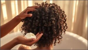 applying co-wash conditioner applying co-wash conditioner