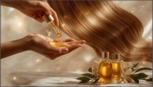 applying shine serums and oils applying shine serums and oils