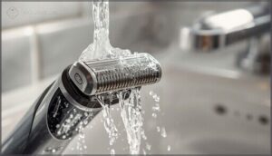 applying soap and water