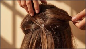 backcombing and pinning for hold backcombing and pinning for hold