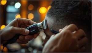 cleaning up the hairline and edges